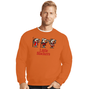 Daily_Deal_Shirts Crewneck Sweater, Unisex / Small / Red Little Slackers