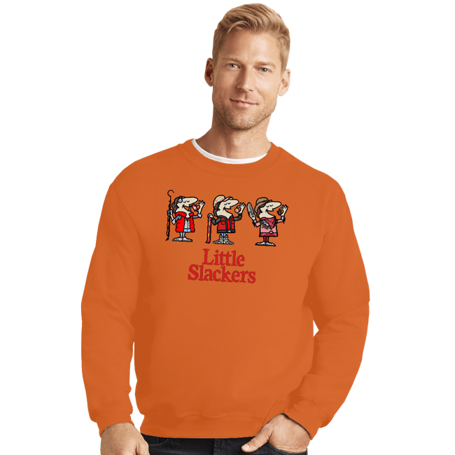 Daily_Deal_Shirts Crewneck Sweater, Unisex / Small / Red Little Slackers