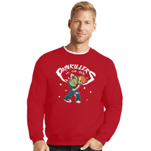 Daily_Deal_Shirts Crewneck Sweater, Unisex / Small / Red Eldery Odyssey