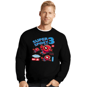 Secret_Shirts Crewneck Sweater, Unisex / Small / Black Super Spider Bros