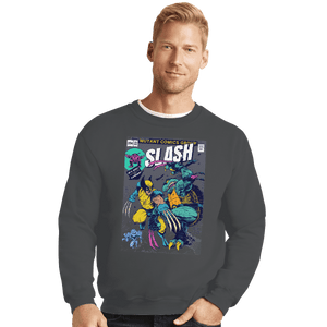 Shirts Crewneck Sweater, Unisex / Small / Charcoal Wolverine VS Slash