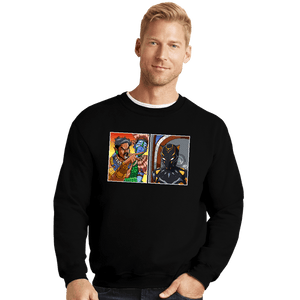 Daily_Deal_Shirts Crewneck Sweater, Unisex / Small / Black Fish Man Yelling