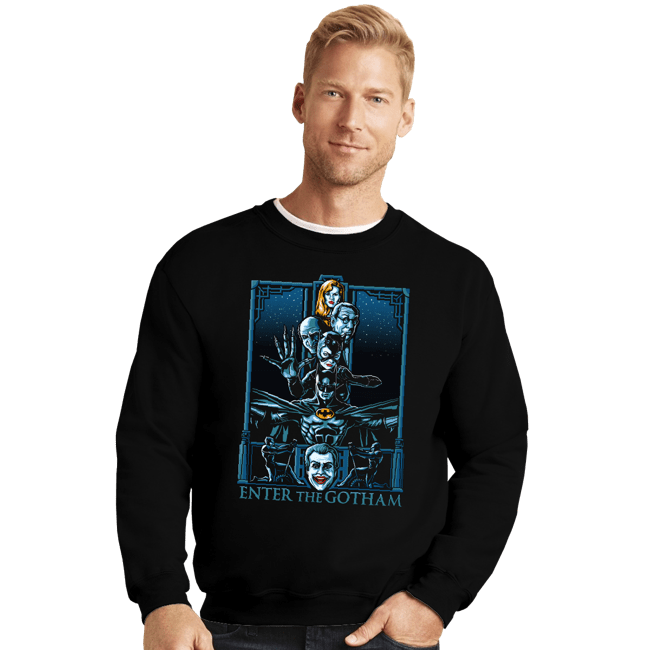 Daily_Deal_Shirts Crewneck Sweater, Unisex / Small / Black Enter The Gotham