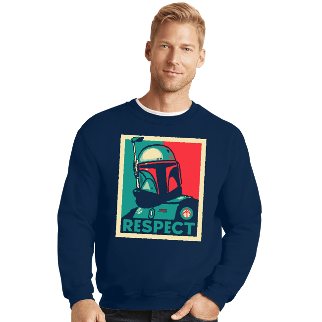 Daily_Deal_Shirts Crewneck Sweater, Unisex / Small / Navy Respect