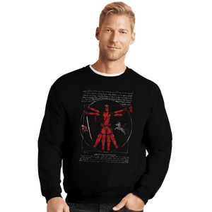 Secret_Shirts Crewneck Sweater, Unisex / Small / Black Vitruvian Mercenary