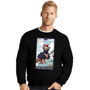 Daily_Deal_Shirts Crewneck Sweater, Unisex / Small / Black Tarot Ghibli The Magician