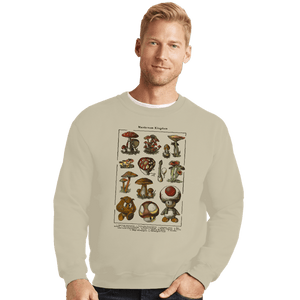 Daily_Deal_Shirts Crewneck Sweater, Unisex / Small / Sand Mario Mushrooms
