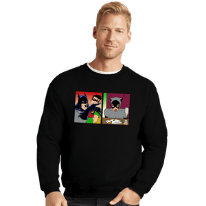 Secret_Shirts Crewneck Sweater, Unisex / Small / Black Batman Yelling At Catwoman