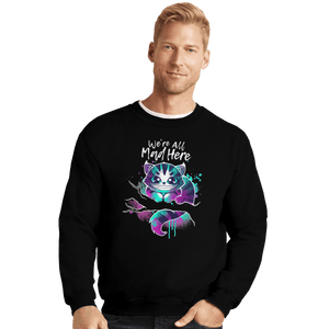 Shirts Crewneck Sweater, Unisex / Small / Black Mad Watercolor