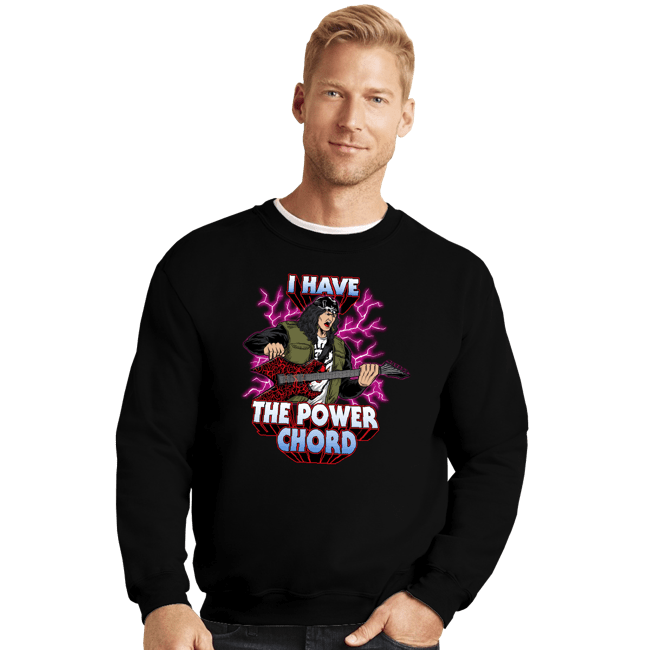 Secret_Shirts Crewneck Sweater, Unisex / Small / Black Power Chord