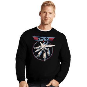 Daily_Deal_Shirts Crewneck Sweater, Unisex / Small / Black VF-1 Maverick