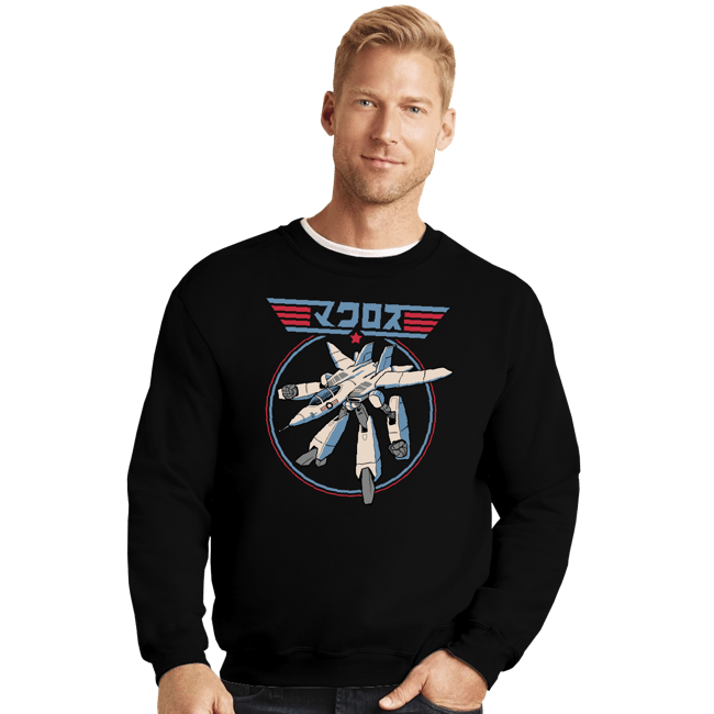 Daily_Deal_Shirts Crewneck Sweater, Unisex / Small / Black VF-1 Maverick