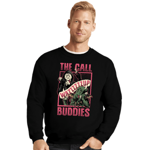 Daily_Deal_Shirts Crewneck Sweater, Unisex / Small / Black Cthulhu Call Buddies