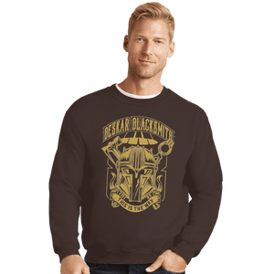 Shirts Crewneck Sweater, Unisex / Small / Dark Chocolate Beskar Blacksmith