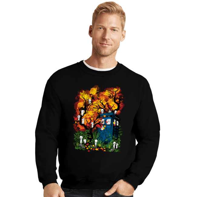 Secret_Shirts Crewneck Sweater, Unisex / Small / Black Doctor In The Forest
