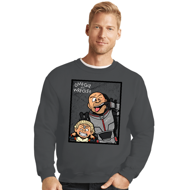 Shirts Crewneck Sweater, Unisex / Small / Charcoal Omega And Wrecker