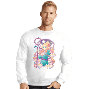 Daily_Deal_Shirts Crewneck Sweater, Unisex / Small / White Feastin'