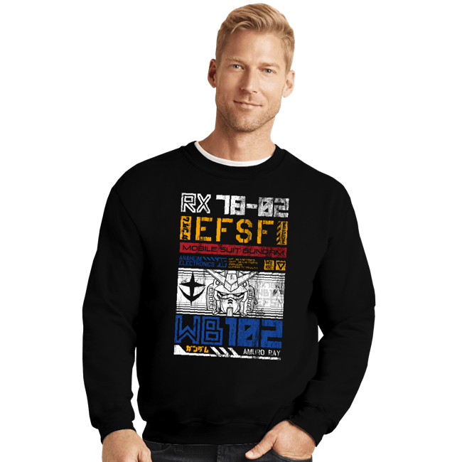 Daily_Deal_Shirts Crewneck Sweater, Unisex / Small / Black RX-78-02 DATA