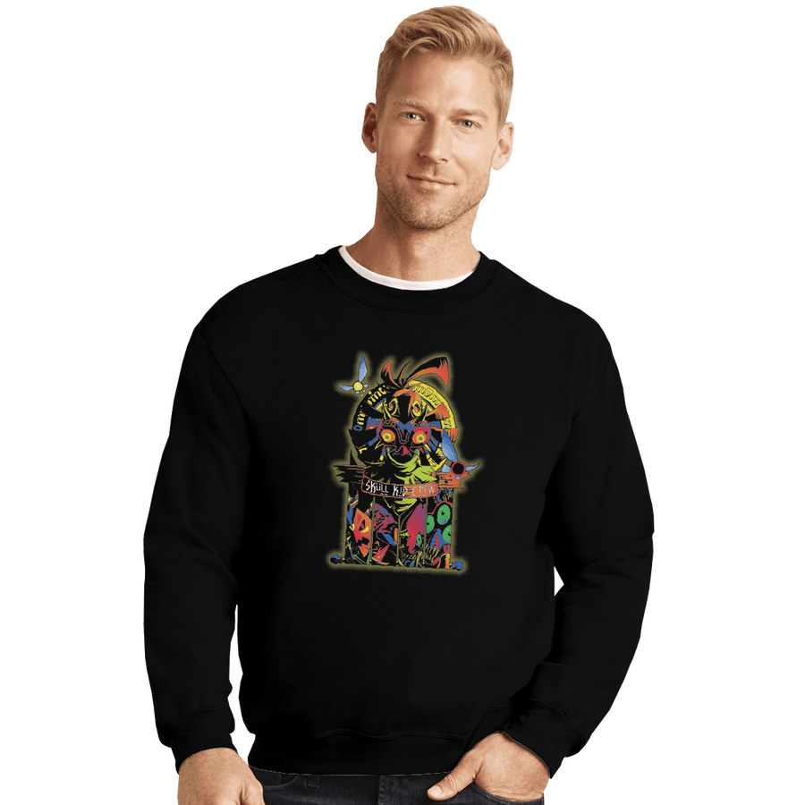 Shirts Crewneck Sweater, Unisex / Small / Black Skull Kid Crew