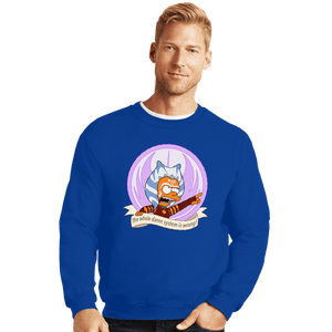 Daily_Deal_Shirts Crewneck Sweater, Unisex / Small / Royal Blue Angry Padawan
