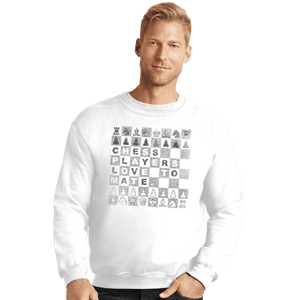 Shirts Crewneck Sweater, Unisex / Small / White Chess Players Love to Mate