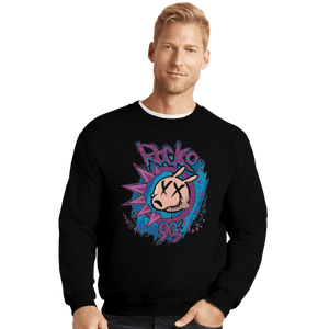 Shirts Crewneck Sweater, Unisex / Small / Black Rocko 90s