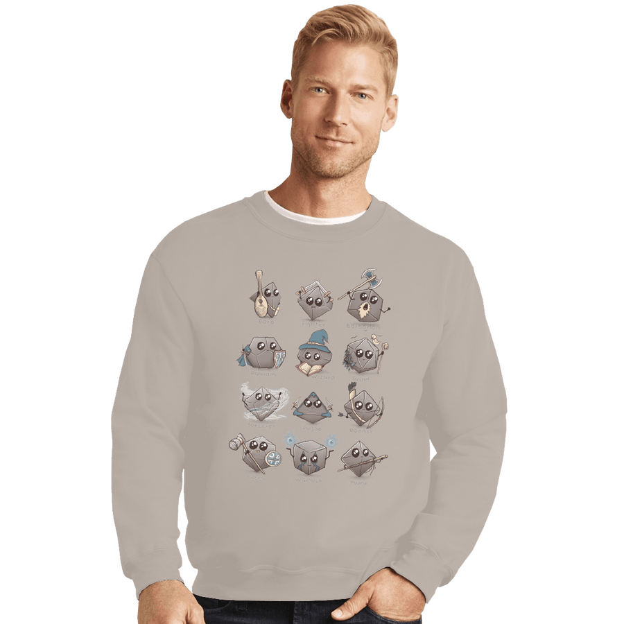 Shirts Crewneck Sweater, Unisex / Small / Sand Kawaii DnD Classes