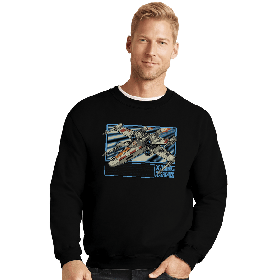 Shirts Crewneck Sweater, Unisex / Small / Black Rebel Star Fighter