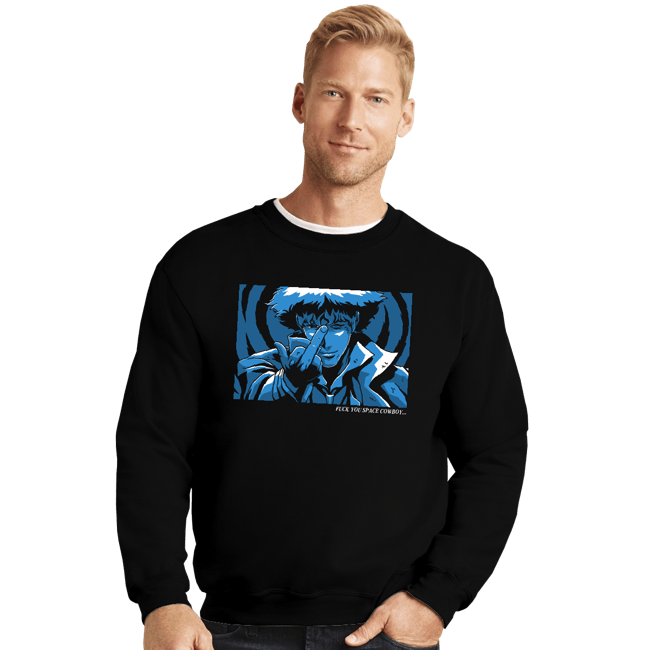 Daily_Deal_Shirts Crewneck Sweater, Unisex / Small / Black Real Folk Cowboy