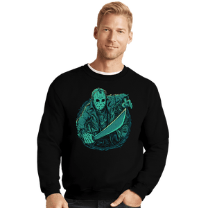 Daily_Deal_Shirts Crewneck Sweater, Unisex / Small / Black The Crystal Lake Slasher