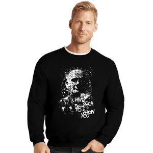 Daily_Deal_Shirts Crewneck Sweater, Unisex / Small / Black Pinhead Splatter
