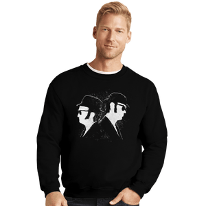 Shirts Crewneck Sweater, Unisex / Small / Black Blues Bros