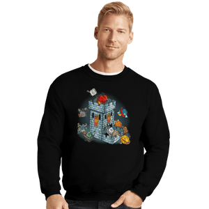 Shirts Crewneck Sweater, Unisex / Small / Black Dice Tower