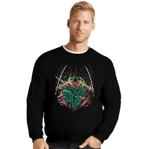 Daily_Deal_Shirts Crewneck Sweater, Unisex / Small / Black King Of Hell