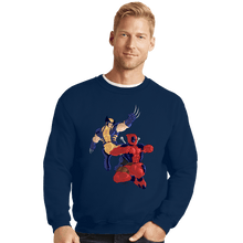 Load image into Gallery viewer, Secret_Shirts Crewneck Sweater, Unisex / Small / Navy Wolverine &amp; Deadpool
