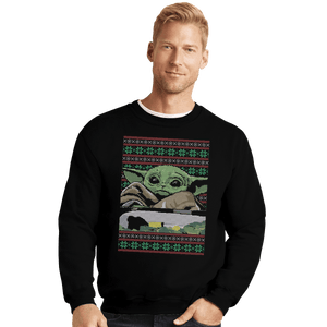 Shirts Crewneck Sweater, Unisex / Small / Black Baby Yoda Ugly Sweater