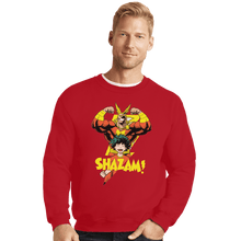 Load image into Gallery viewer, Shirts Crewneck Sweater, Unisex / Small / Red SHAZAM
