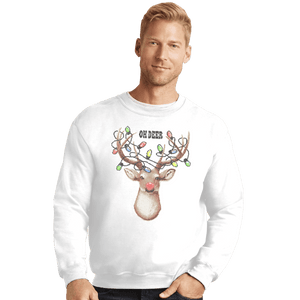 Shirts Crewneck Sweater, Unisex / Small / White Oh Deer