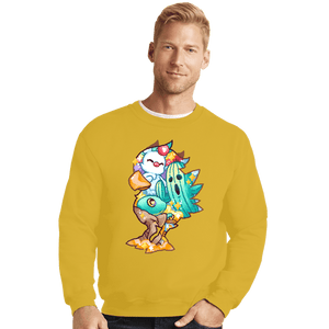 Shirts Crewneck Sweater, Unisex / Small / Gold Magical Silhouettes - Chocobo