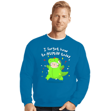 Load image into Gallery viewer, Shirts Crewneck Sweater, Unisex / Small / Sapphire How To Human
