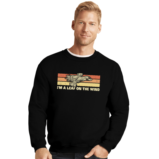 Daily_Deal_Shirts Crewneck Sweater, Unisex / Small / Black Vintage Leaf
