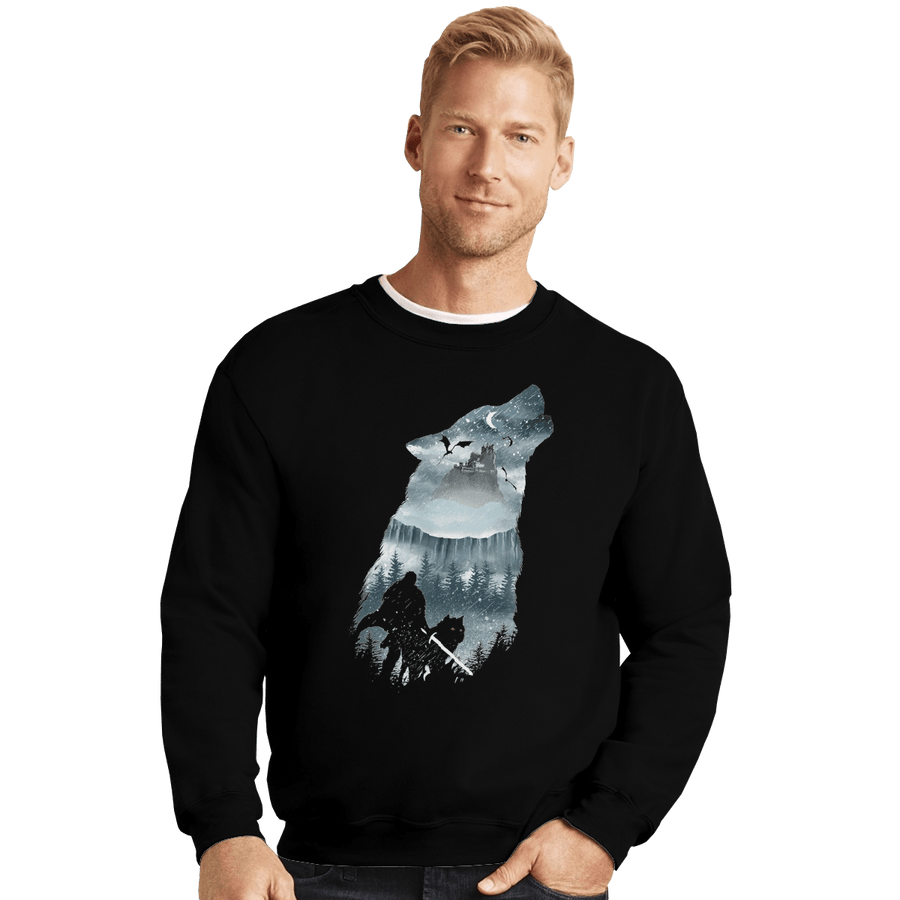Shirts Crewneck Sweater, Unisex / Small / Black Winter Has Come