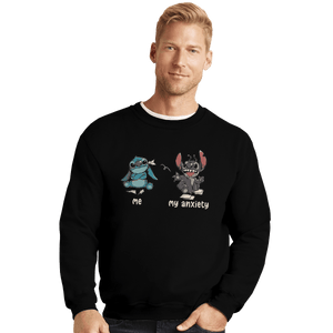 Shirts Crewneck Sweater, Unisex / Small / Black Anxiety