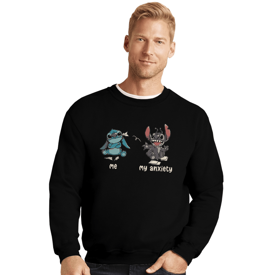 Shirts Crewneck Sweater, Unisex / Small / Black Anxiety