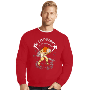 Daily_Deal_Shirts Crewneck Sweater, Unisex / Small / Red The Last Air Guitar