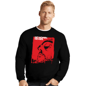 Shirts Crewneck Sweater, Unisex / Small / Black No Women, No Kids