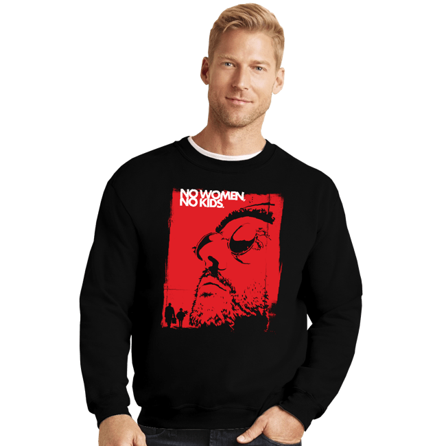 Shirts Crewneck Sweater, Unisex / Small / Black No Women, No Kids