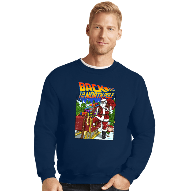 Secret_Shirts Crewneck Sweater, Unisex / Small / Navy Back To The North Poll