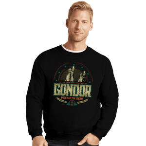 Daily_Deal_Shirts Crewneck Sweater, Unisex / Small / Black Gondor Beer