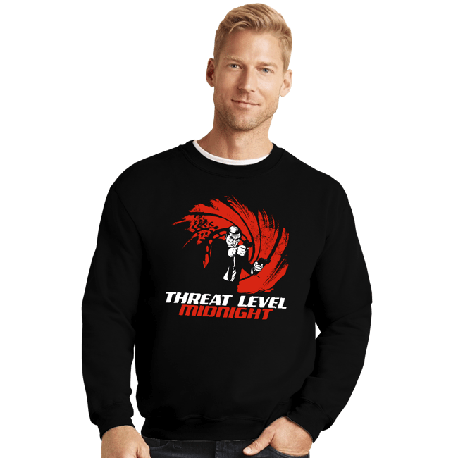 Daily_Deal_Shirts Crewneck Sweater, Unisex / Small / Black Double O Threat